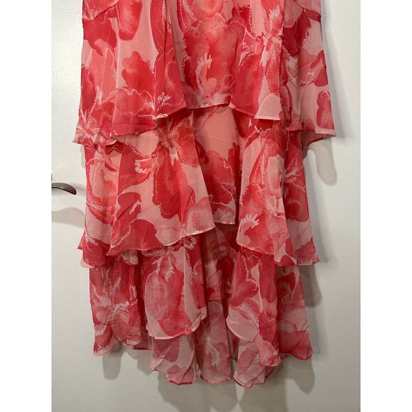 Hutch Kennedi Ruffle Tiered Maxi Dress Pink Floral Print Size 14 NWT Flowy Skirt - Picture 6 of 15